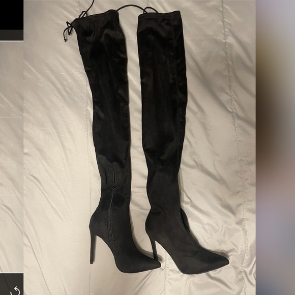 NEVER WORN Size 7.5 Fashion Nova extra tall black thigh highs. - Picture 3 of 5